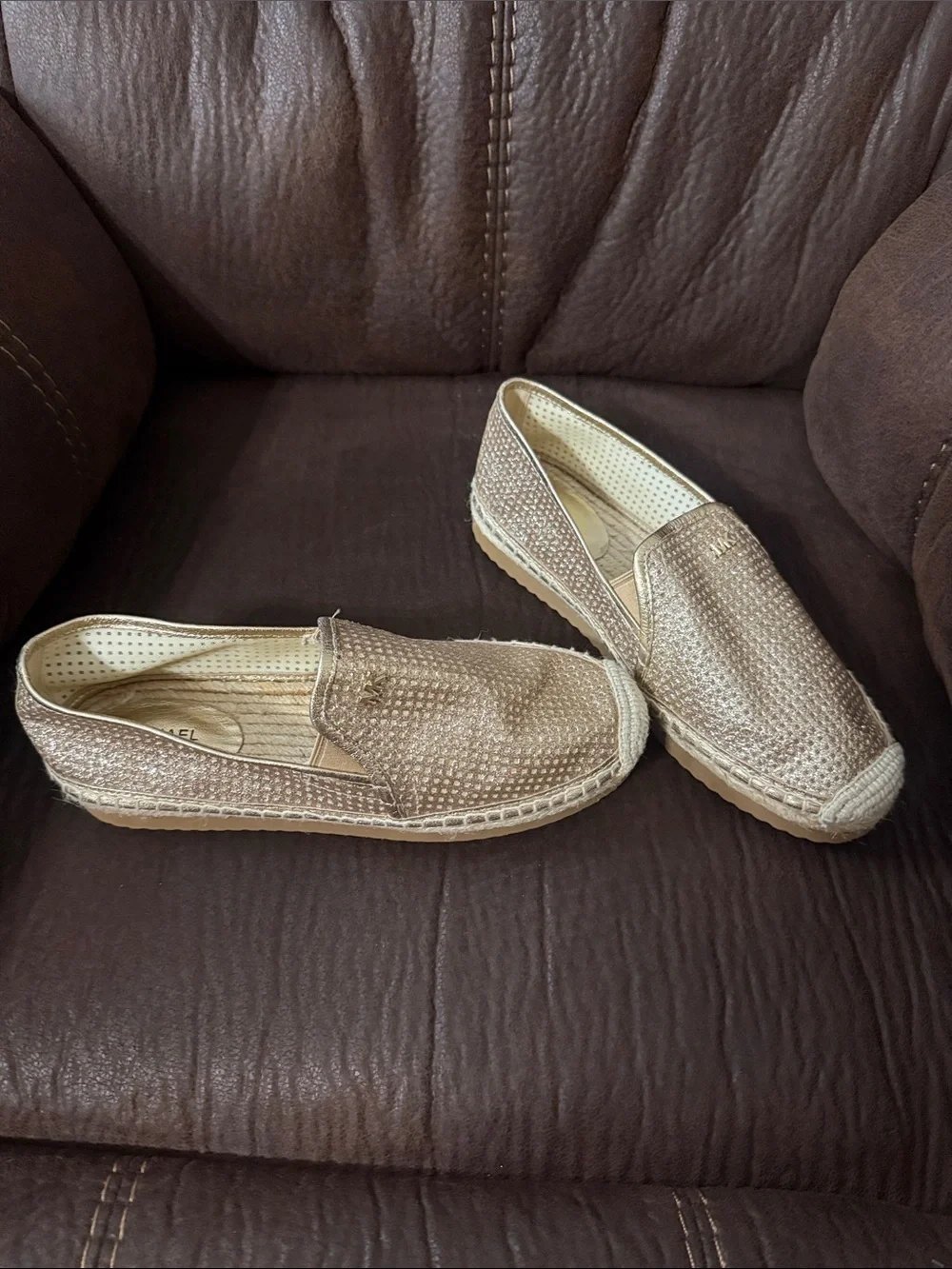 Michael Kors Gold Slip-On Shoes